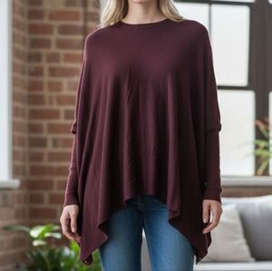EUC Cute Forever 21 Size Small Maroon Burgundy Poncho Wrap Top!!